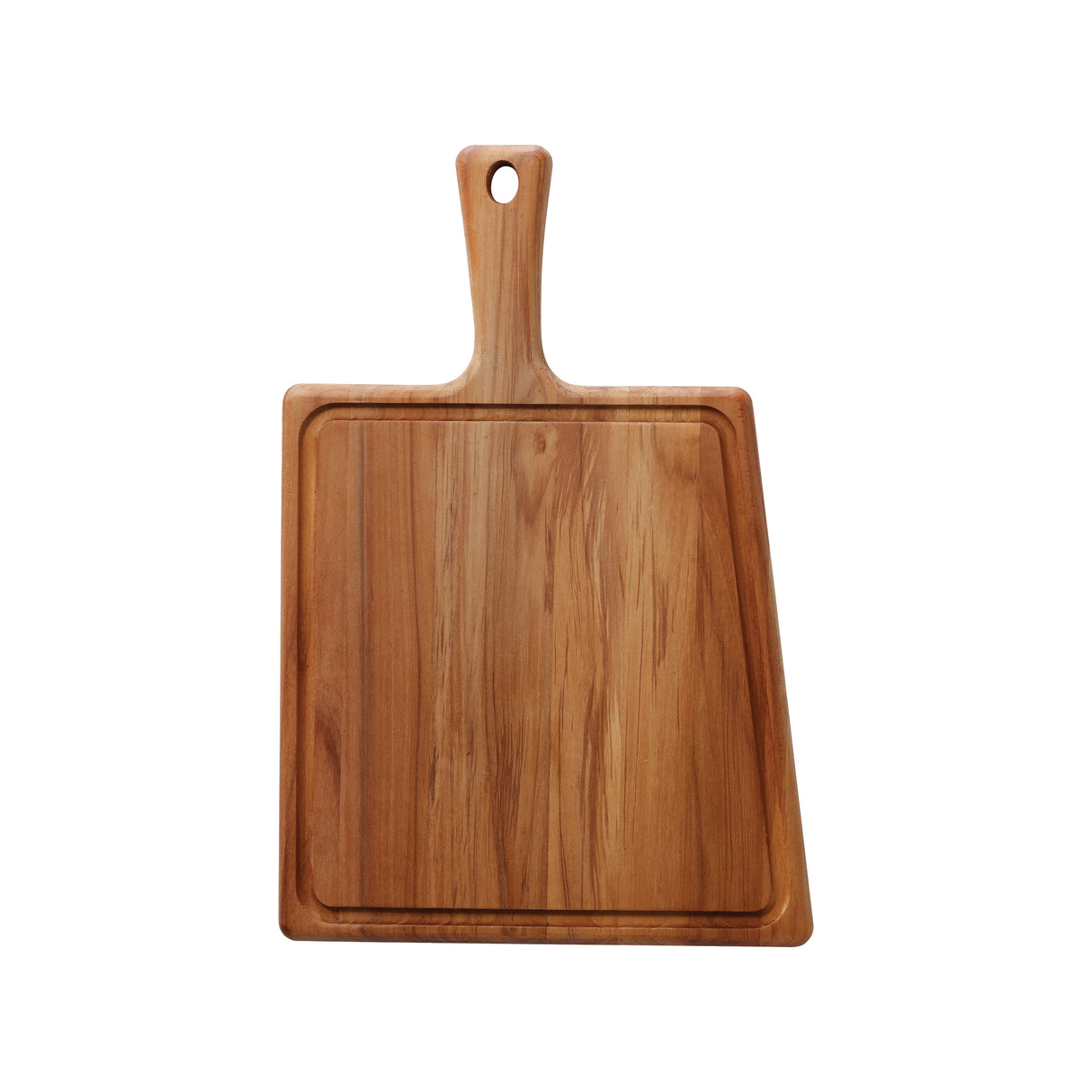 15.75 Inch x 10.5 Inch Rectangular Teak Cutting Board with Handle & Groove