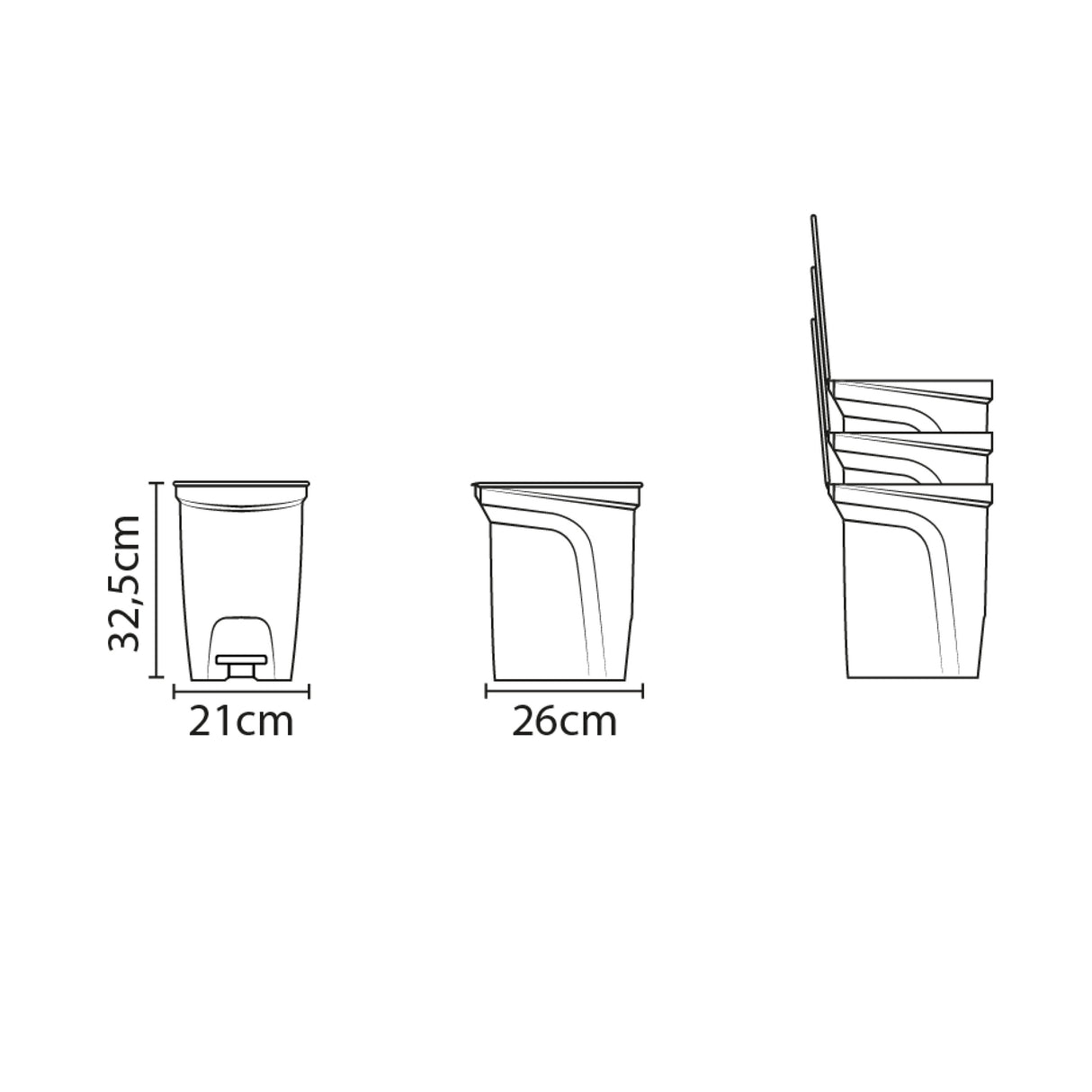 Plastic Trash Bin with Step Pedal