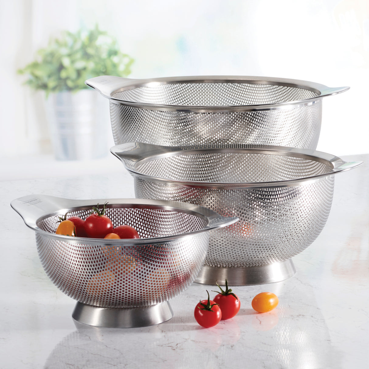 3 Piece Stainless Steel Colander Set