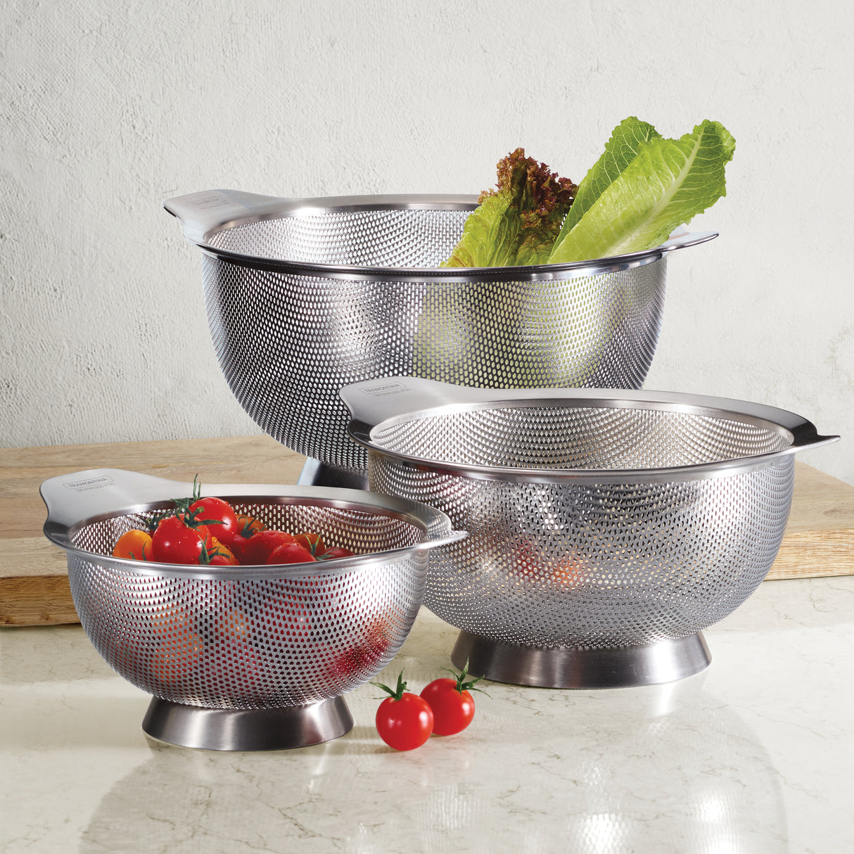 3 Piece Stainless Steel Colander Set