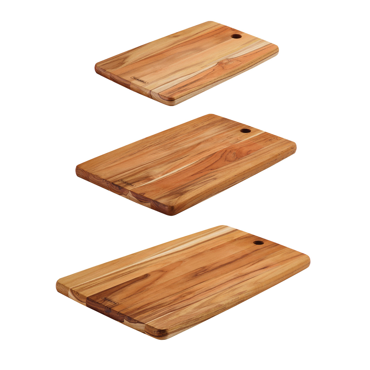 3 Piece Rectangular Teak Cutting Board Set