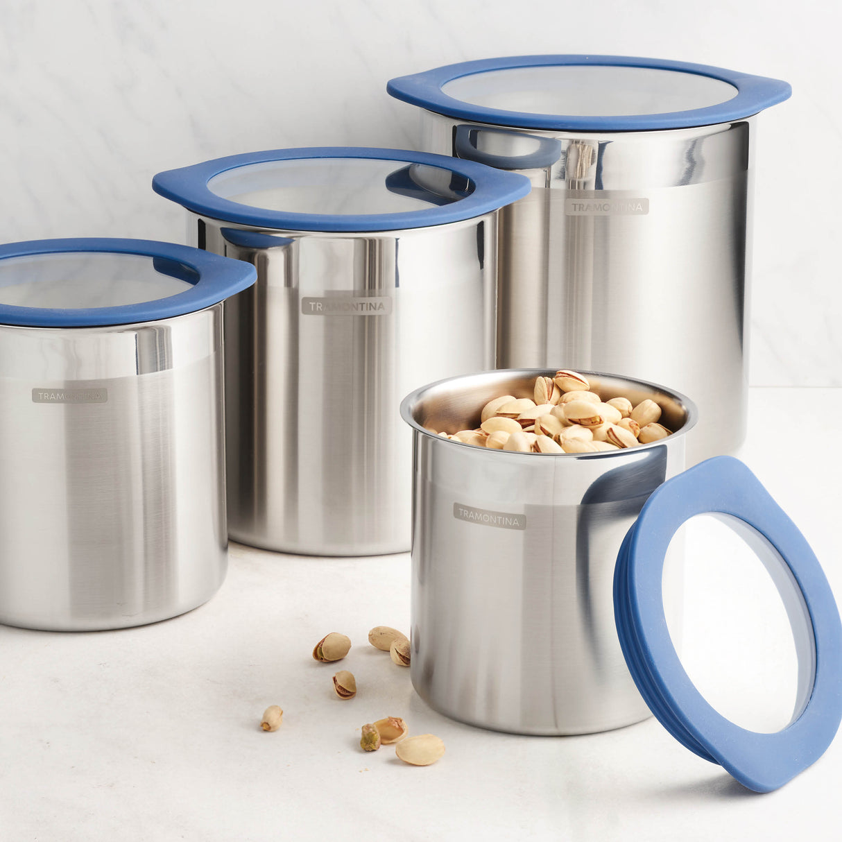 4 Piece Stainless Steel Canister Set