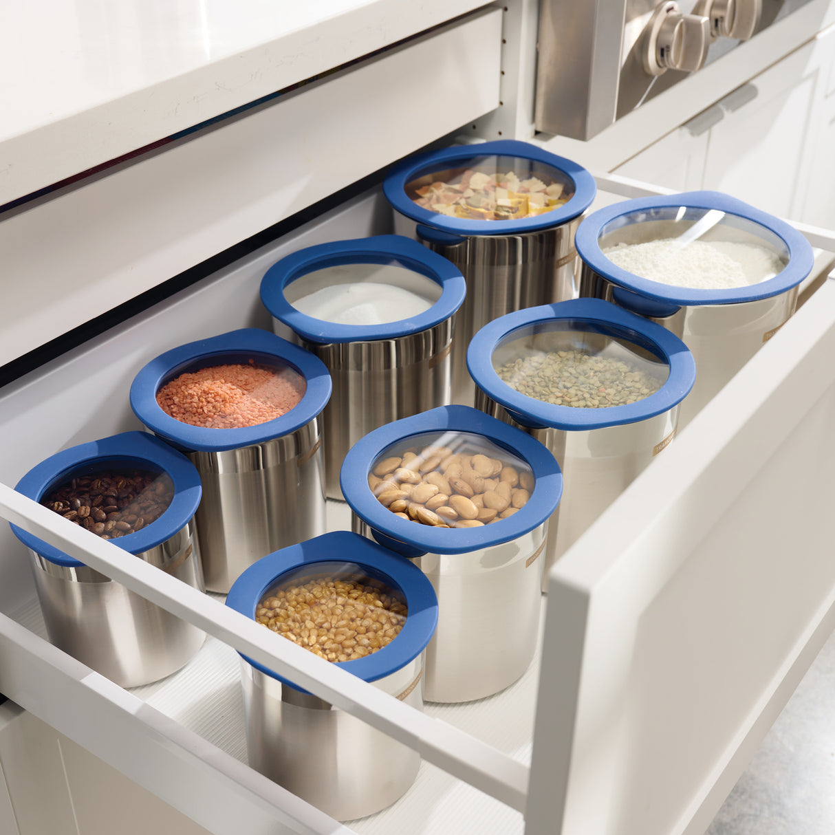 4 Piece Stainless Steel Canister Set