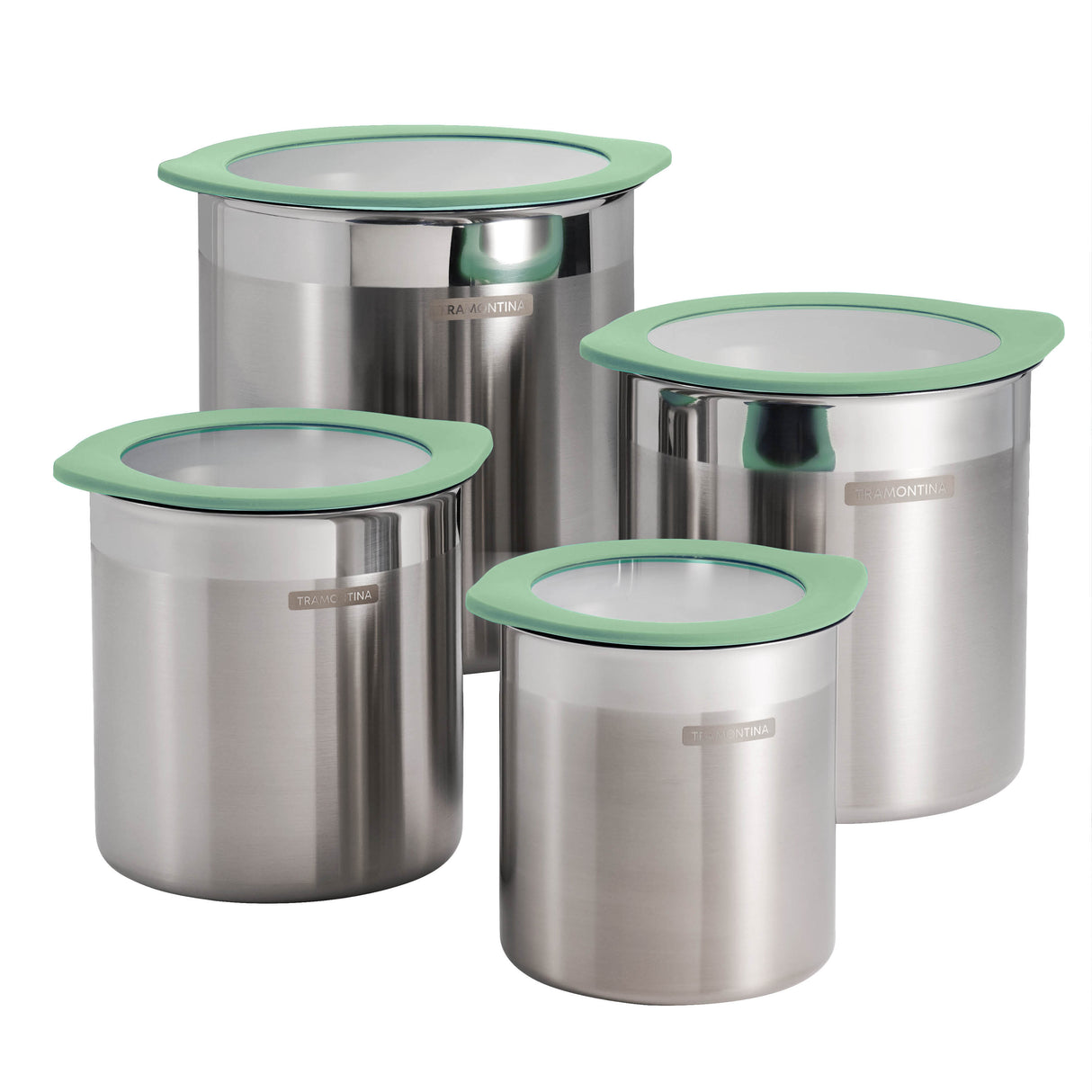 4 Piece Stainless Steel Canister Set