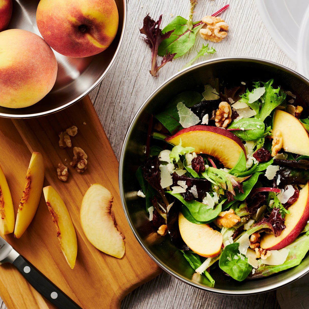 6 Piece Round Stainless Steel Covered Container Set - Frosted Lids