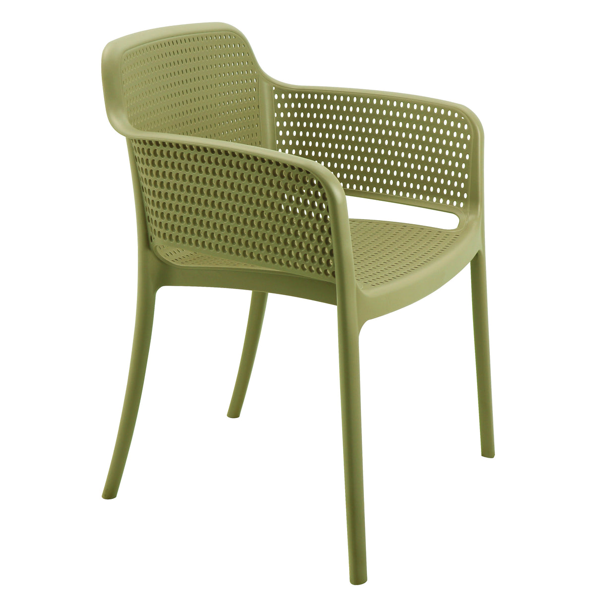 POLY ARMCHAIR OLIVE GREEN - 21.9" x 24" X 31.5"