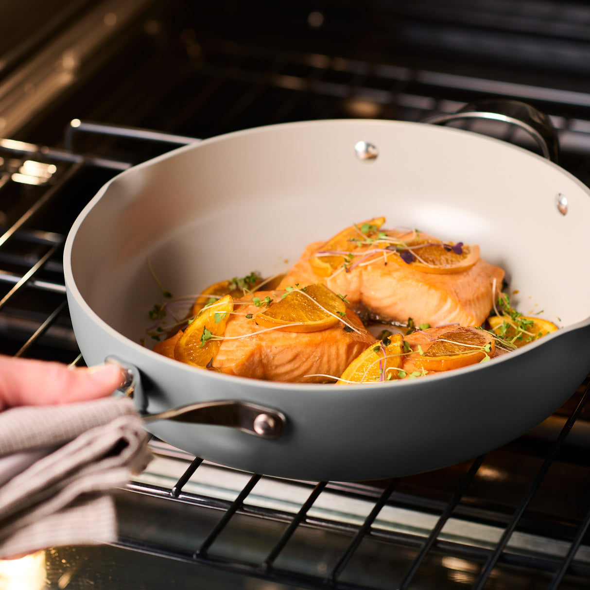 All in One Plus Pan, 5 Quart Ceramic Non Stick Gray