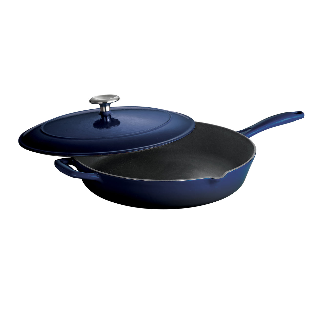 12 Inch Enameled Cast Iron Covered Skillet