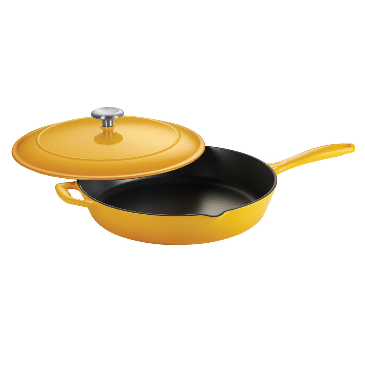 12 Inch Enameled Cast Iron Covered Skillet