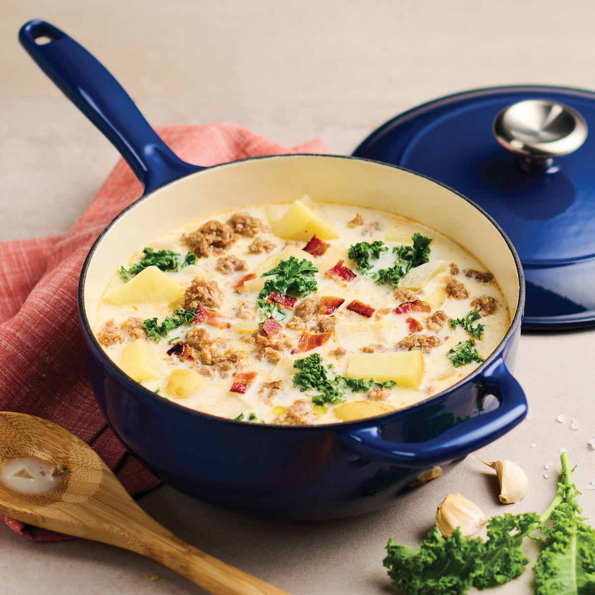 3 Quart Enameled Cast Iron Covered Saucier