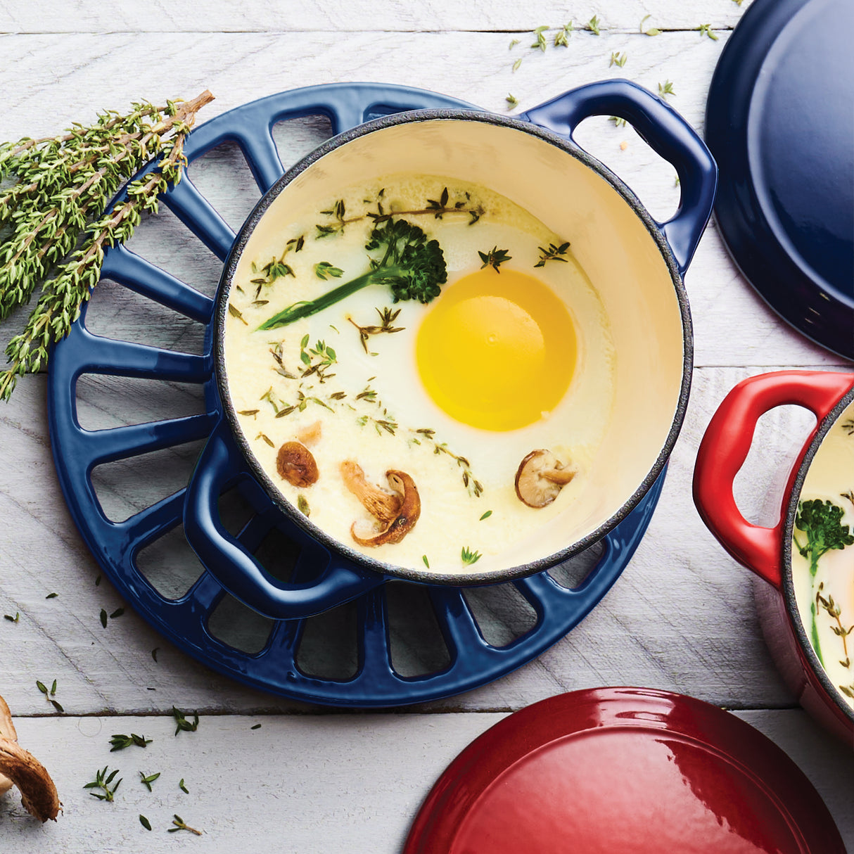 7 Inch Enameled Cast Iron Round Trivet