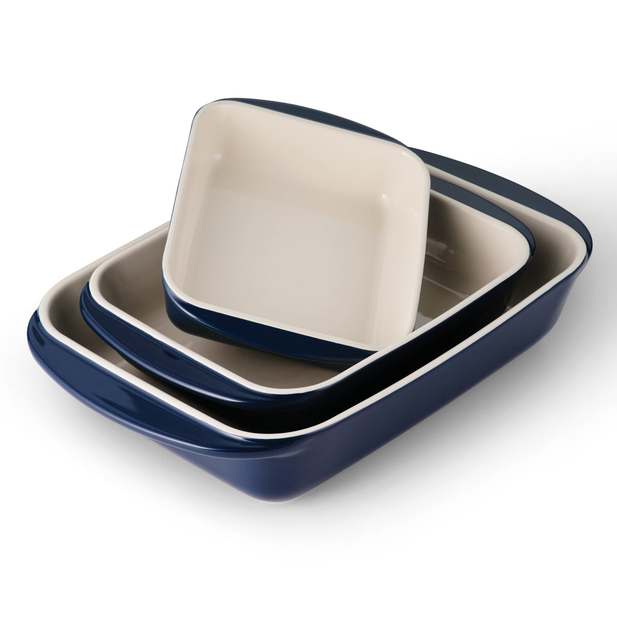 Mae 3 Piece Ceramic Bakeware Set - Navy