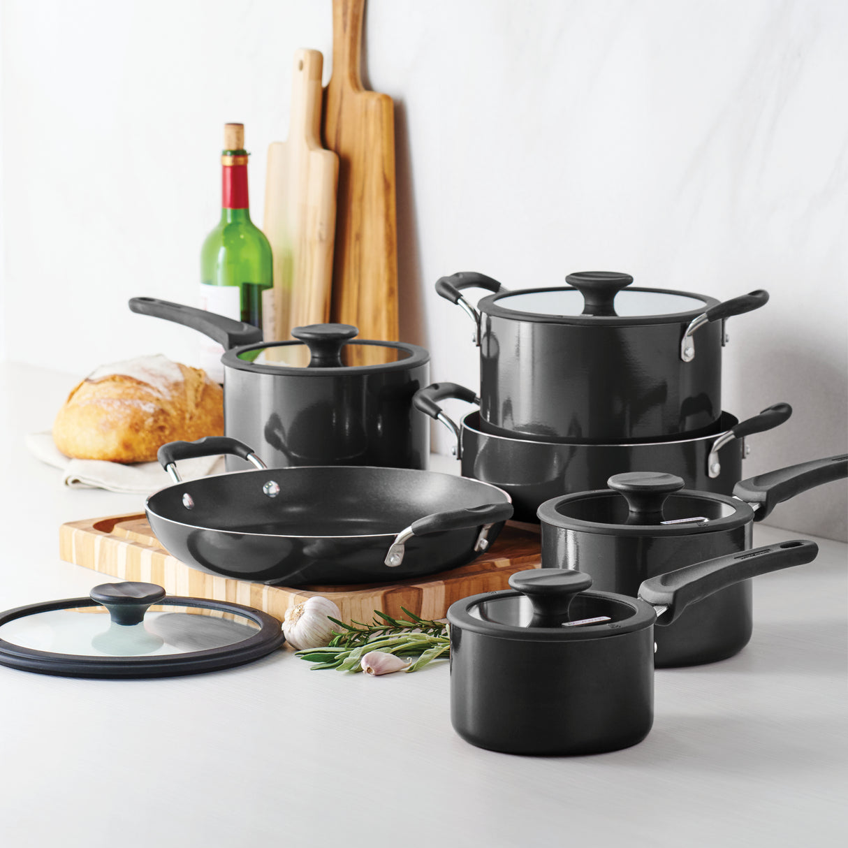 Nesting 11 Piece Nonstick Cookware Set
