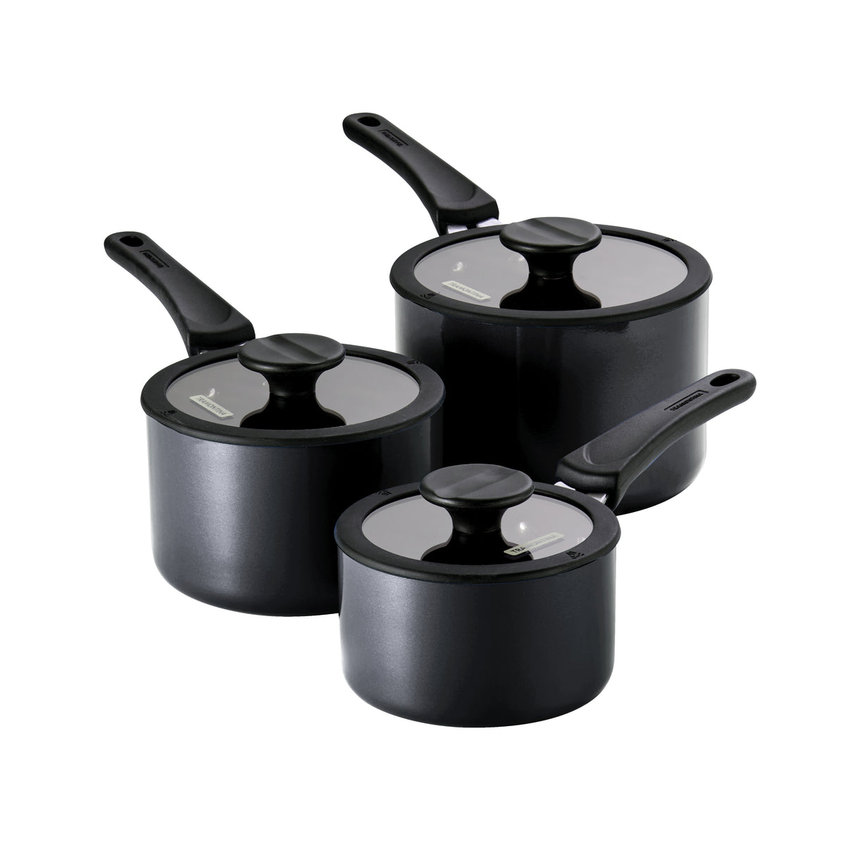 Nesting 6 Pc Nonstick Sauce Pan Set - Red