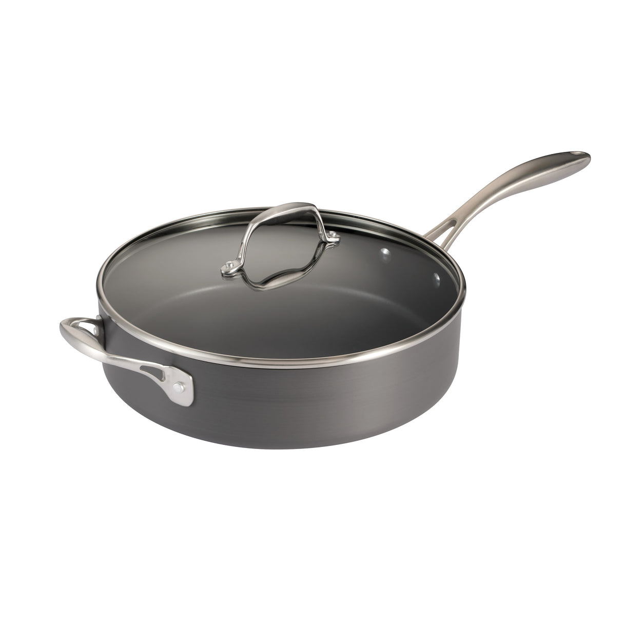 5.5 Quart Hard Anodized Aluminum Nonstick Covered Deep Saute Pan