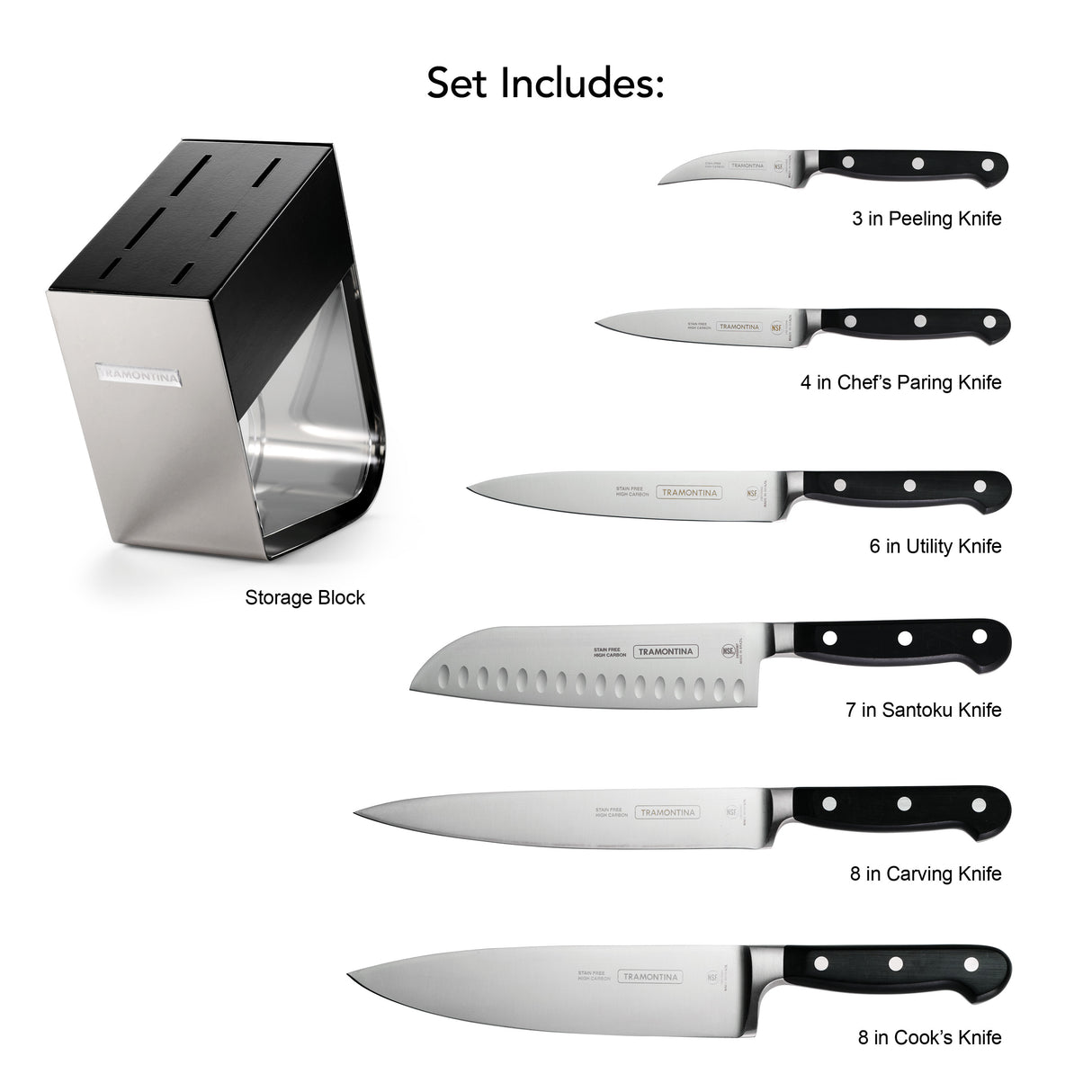 7-Piece Forged Kitchen Knife Block Set