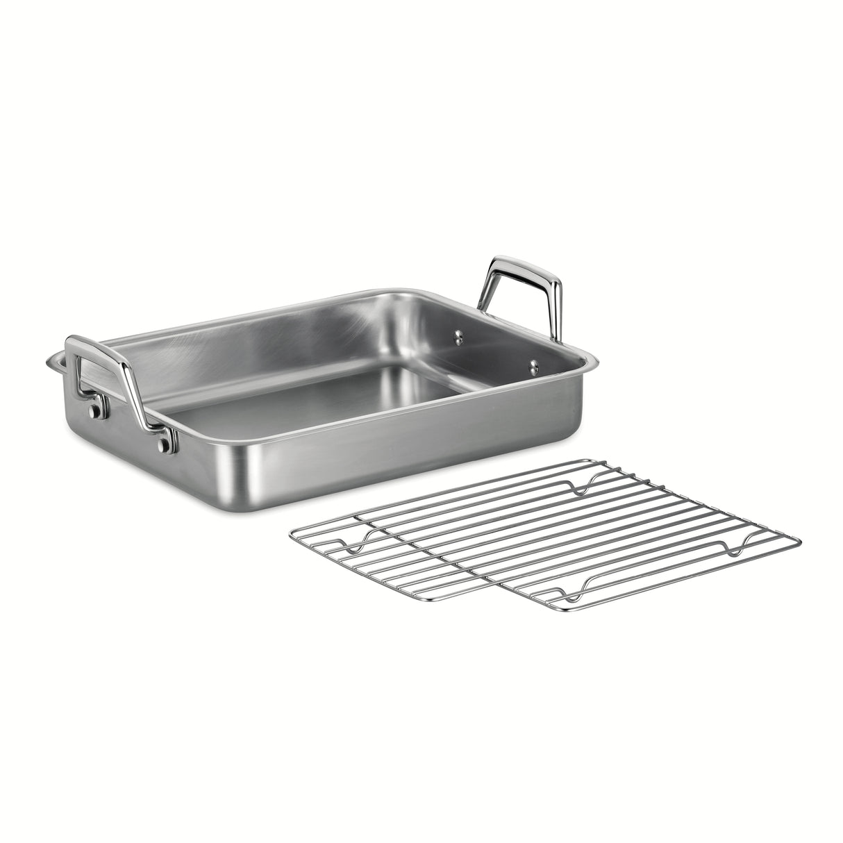 Prima 13.5 Inch Stainless Steel Roasting Pan - Includes Basting Grill
