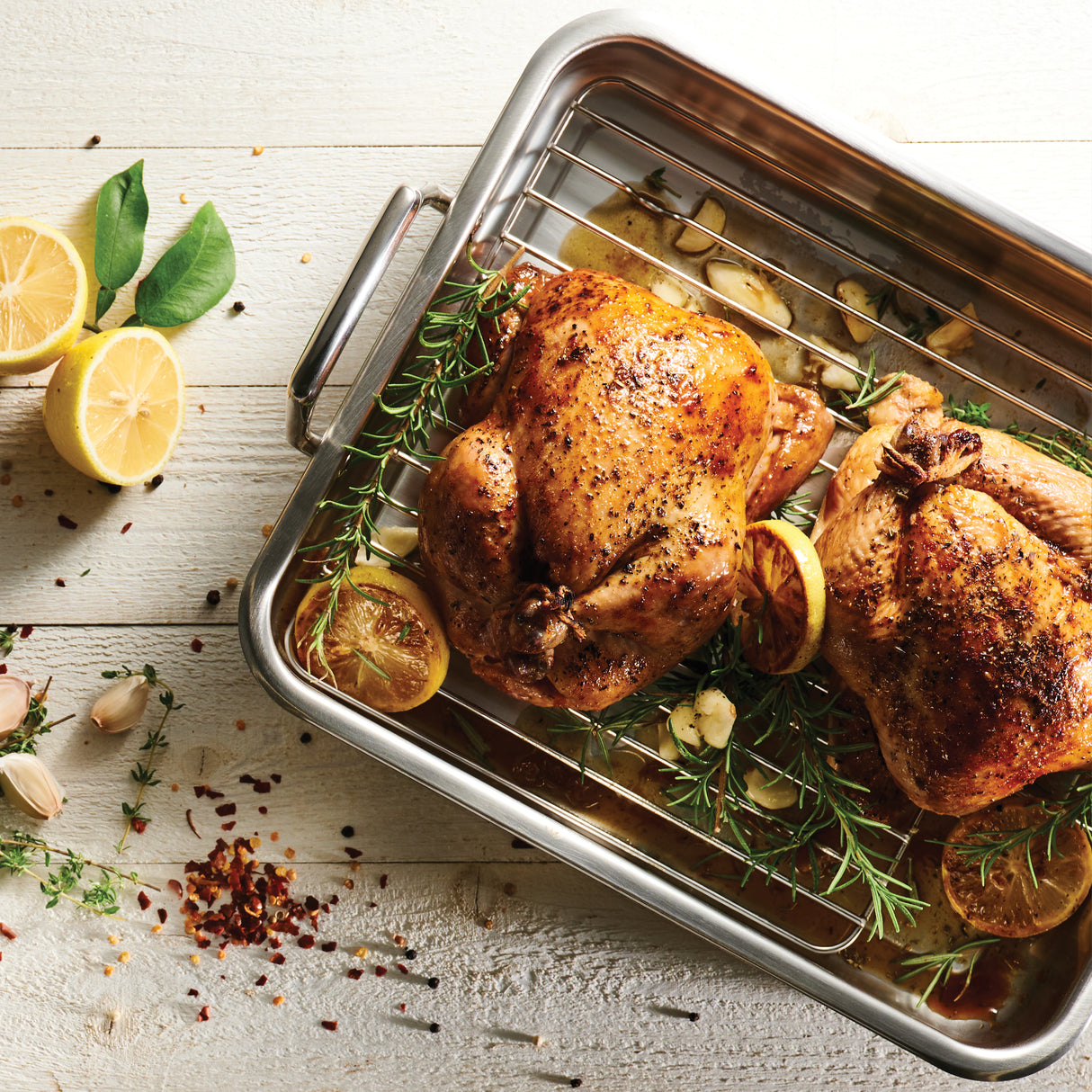 Prima Stainless Steel Roasting Pan - Includes Basting Grill