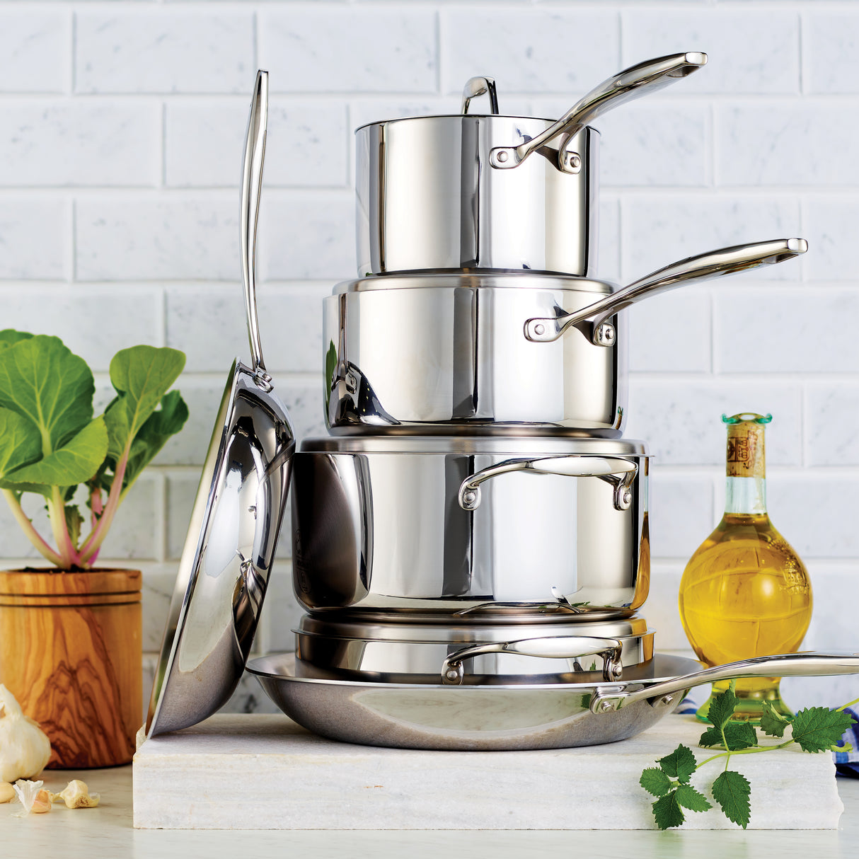 Tri-Ply Clad Stainless Steel Cookware Set