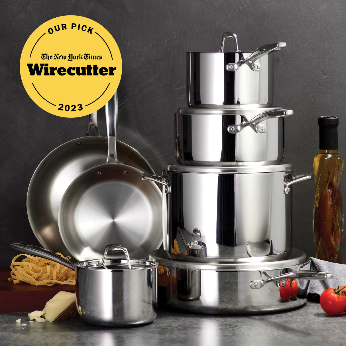 Tri-Ply Clad Stainless Steel Cookware Set
