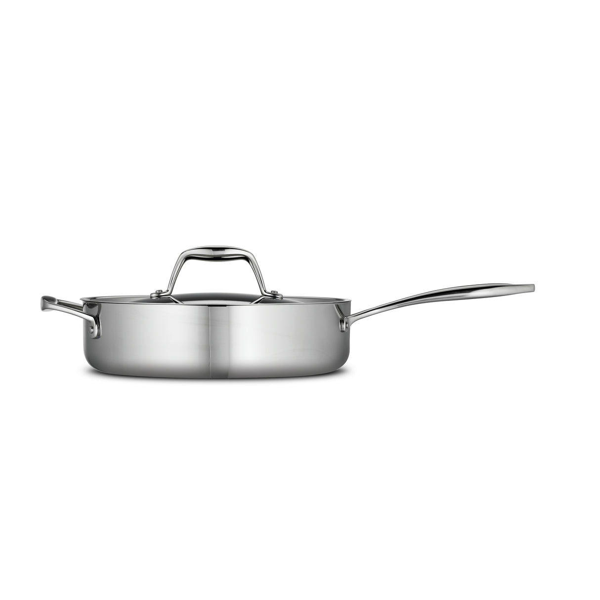 3 Quart Tri-Ply Clad Stainless Steel Covered Deep Saute Pan