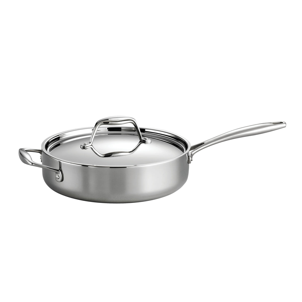 3 Quart Tri-Ply Clad Stainless Steel Covered Deep Saute Pan
