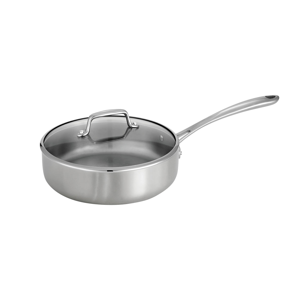 Tri-Ply Clad Stainless Steel 3 Qt Covered Deep Saute Pan - Glass Lid