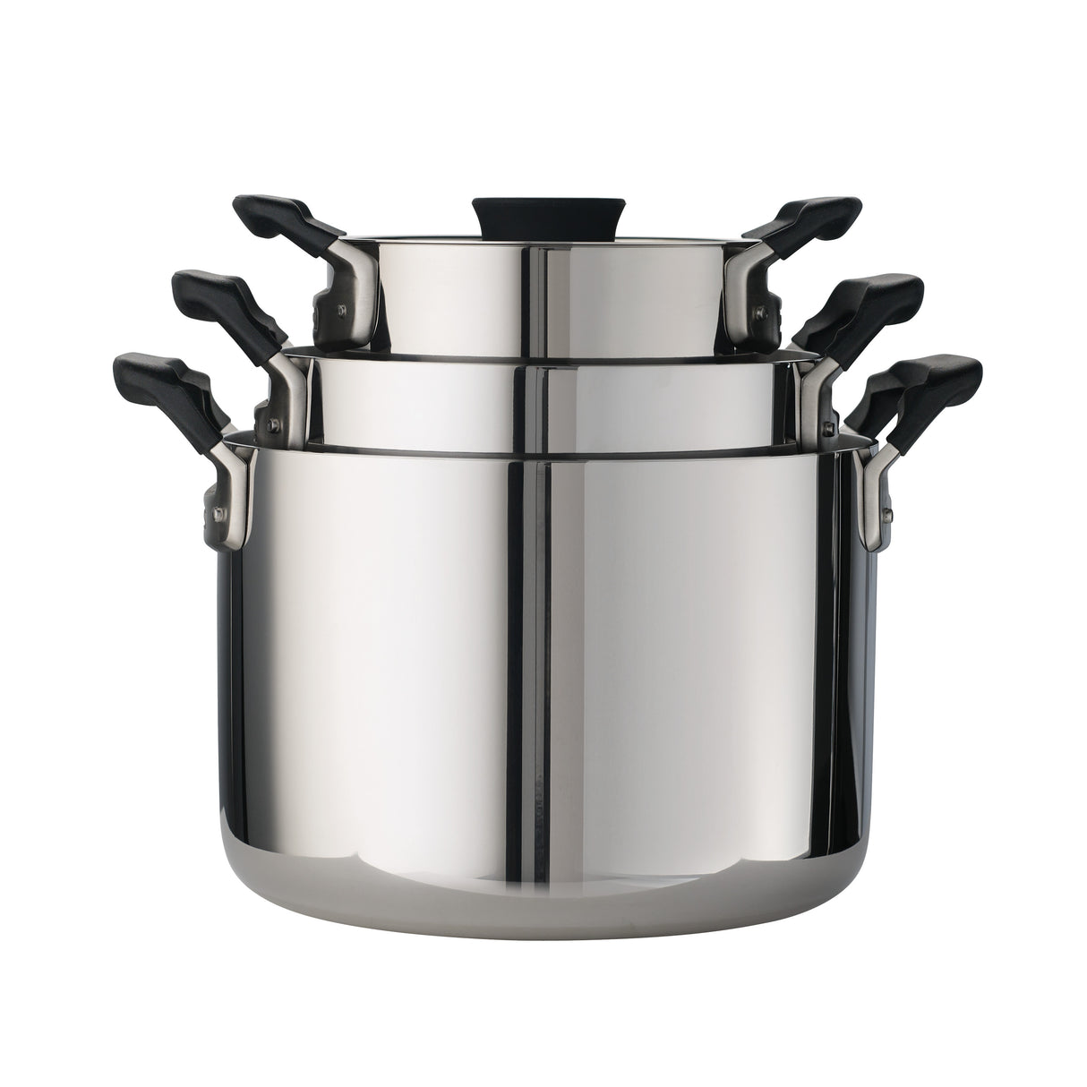Nesting 6 Piece Stainless Steel Tri-Ply Clad Sauce and Stock Pot Set