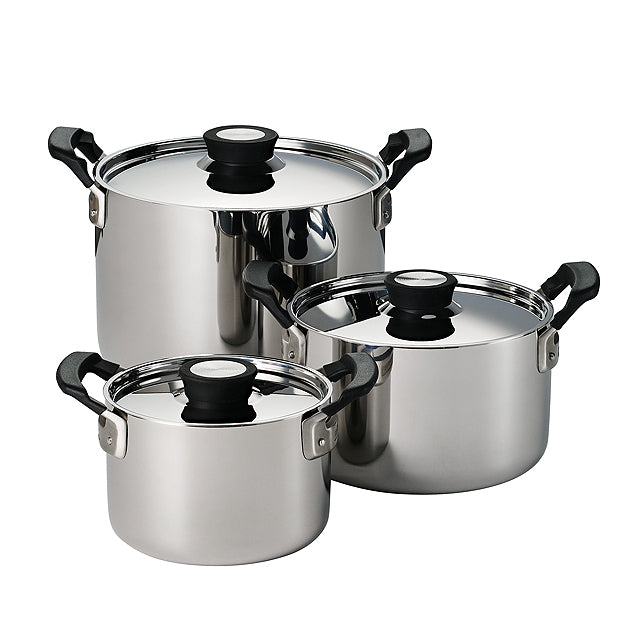 Nesting 6 Piece Stainless Steel Tri-Ply Clad Sauce and Stock Pot Set