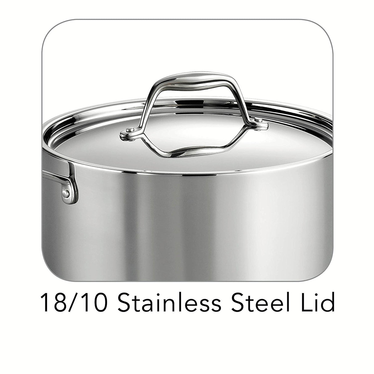 6 Quart Tri-Ply Clad Stainless Steel Covered Sauce Pot