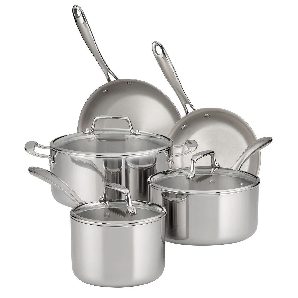 Tri-Ply Clad Stainless Steel 8 PC Cookware Set