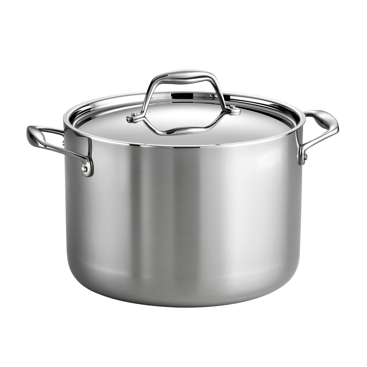 8 Quart Tri-Ply Clad Stainless Steel Covered Stock Pot