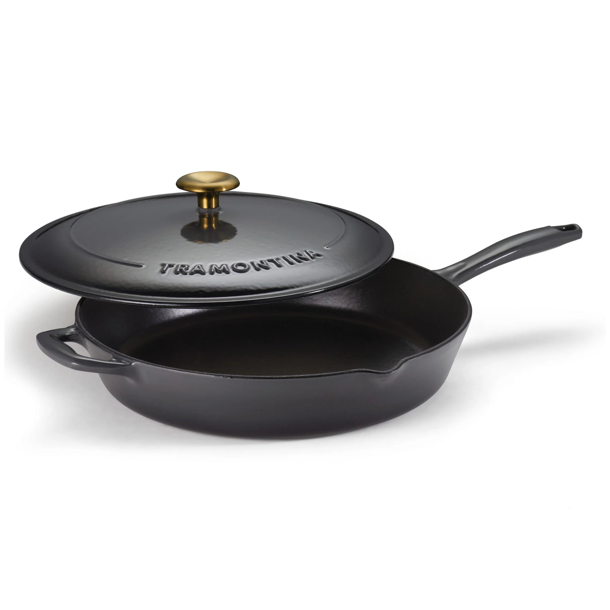 12 Inch Enameled Cast Iron Covered Skillet
