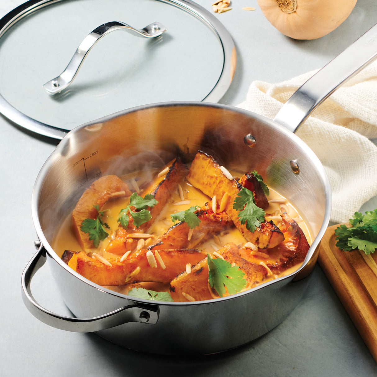 Tempo Tri-Ply Base 3.5 Quart Covered Deep Saute Pan