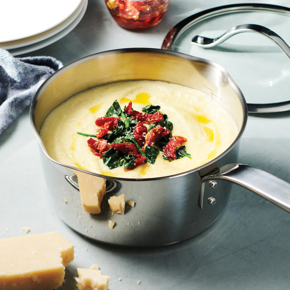 Tempo Tri-Ply Base Stainless Steel Covered Saucepan