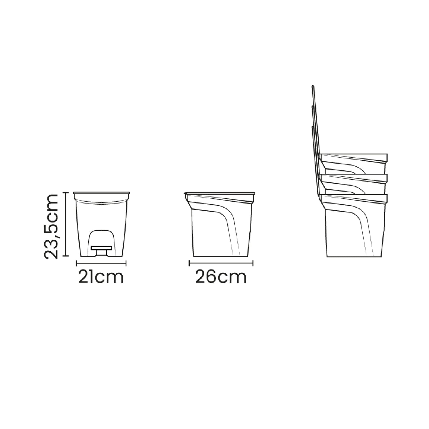 Plastic Trash Bin with Step Pedal