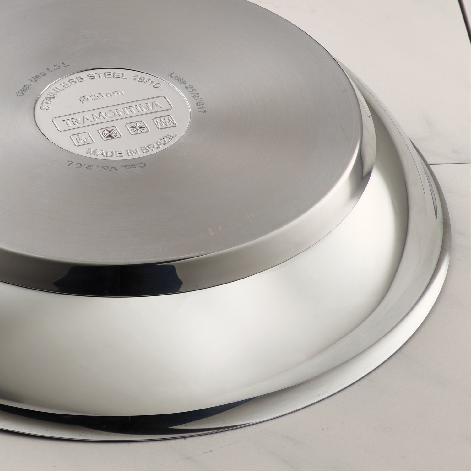Tri-Ply Base Stainless Steel Fry Pan with Nonstick Interior