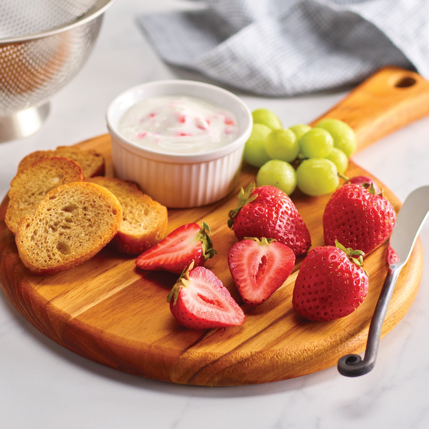 13.25 Inch x 9 Inch Round Teak Cutting Board