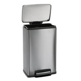 13 Gal. Step Can Rectangle Shape - Stainless Steel