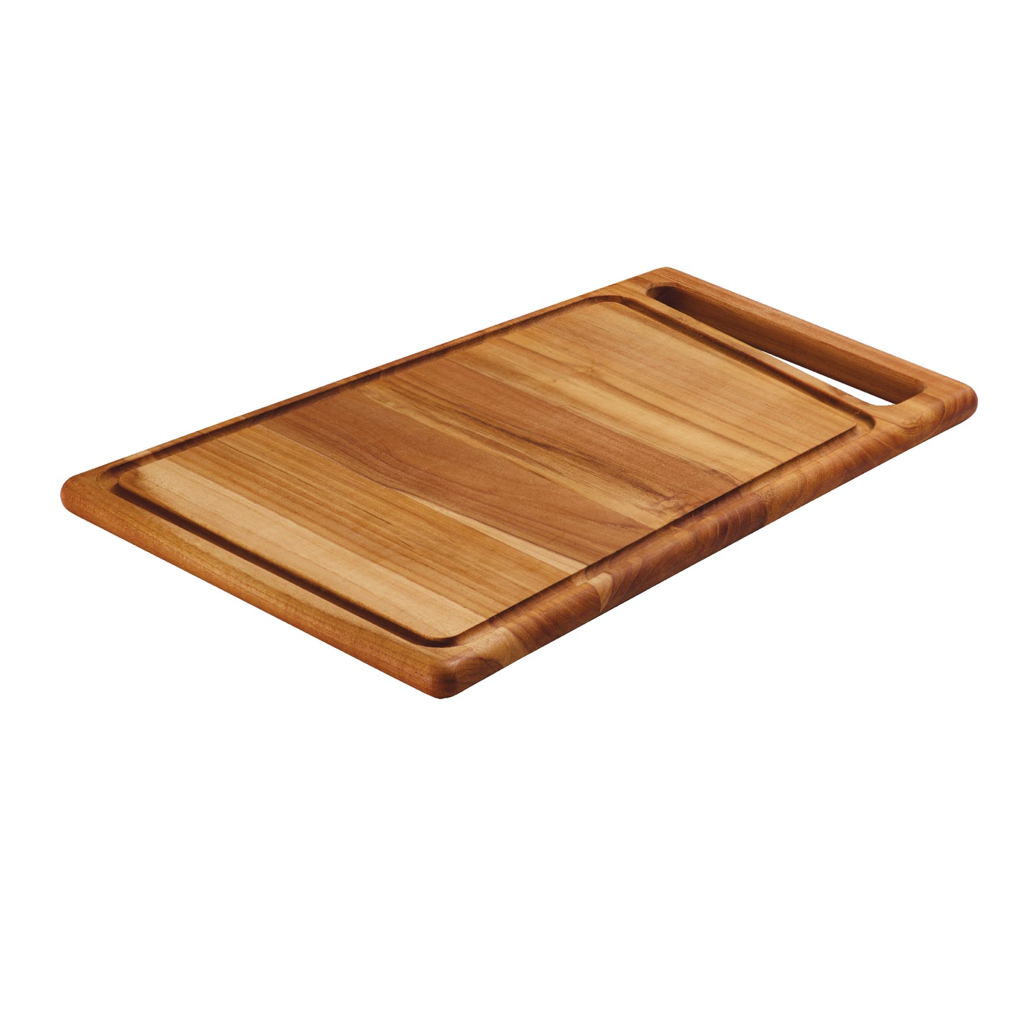 15.75 Inch x 10.5 Inch Rectangular Teak Cutting Board with Groove