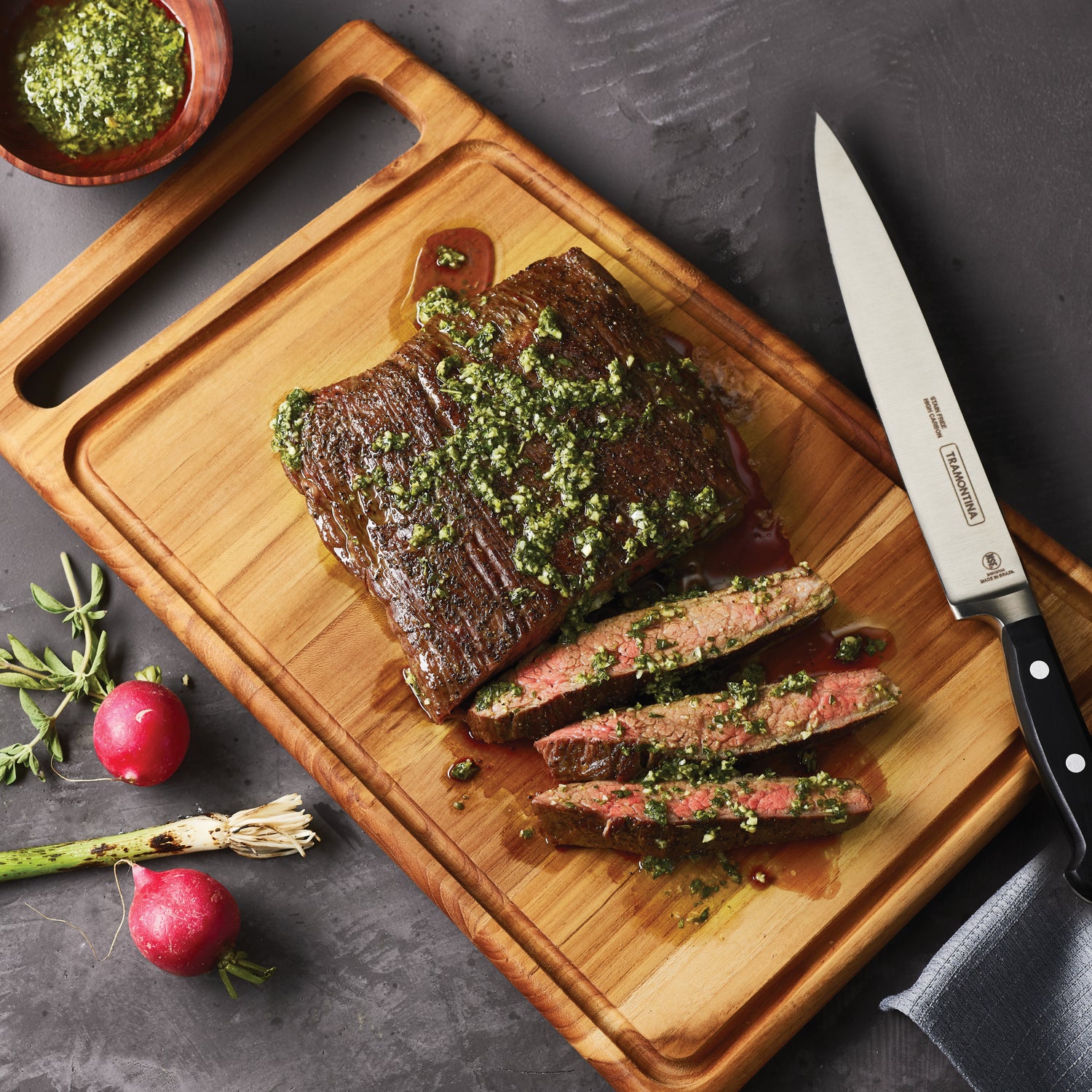 15.75 Inch x 10.5 Inch Rectangular Teak Cutting Board with Groove