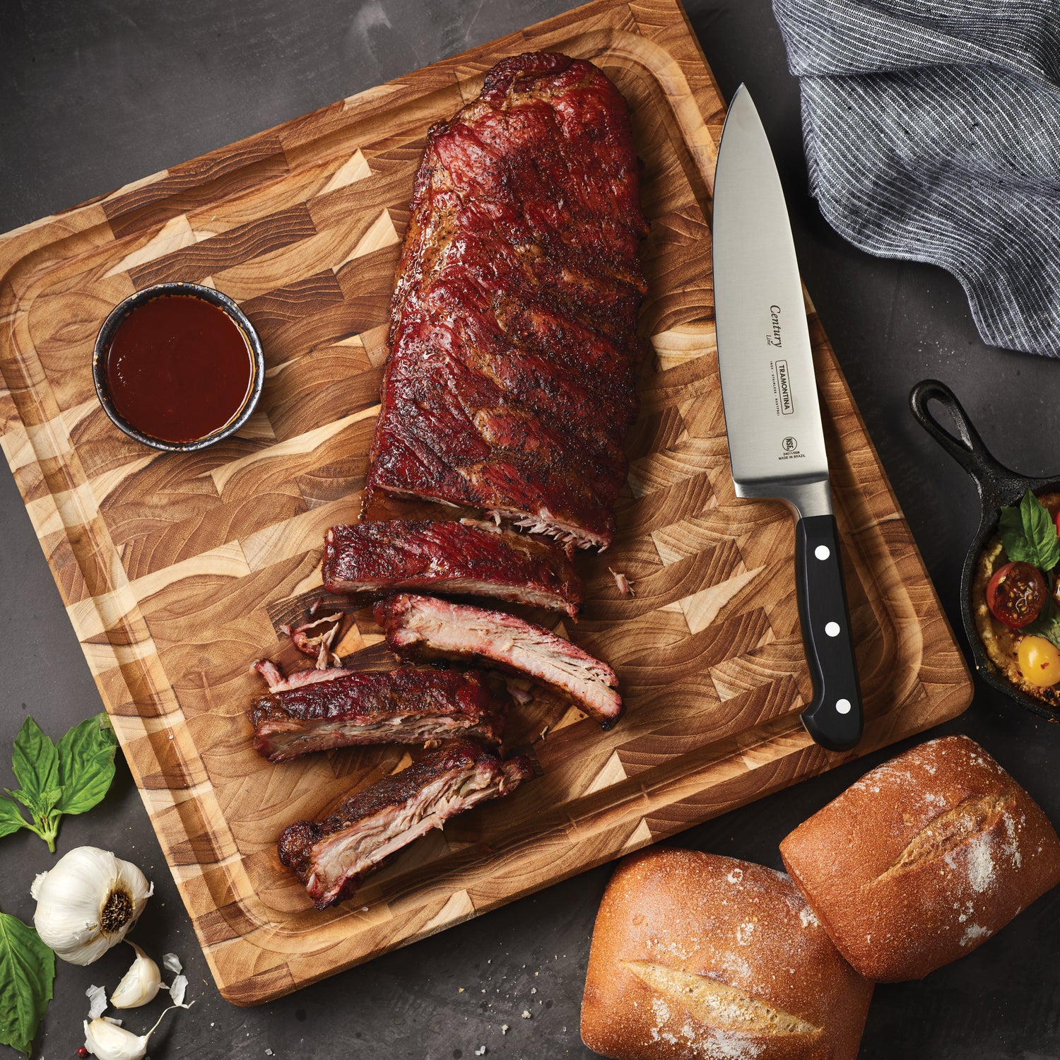 15.75 Inch x 15.75 Inch Square Teak End Grain Cutting Board