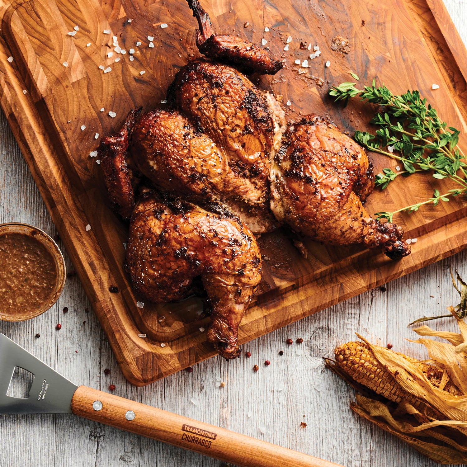 15.75 Inch x 15.75 Inch Square Teak End Grain Cutting Board