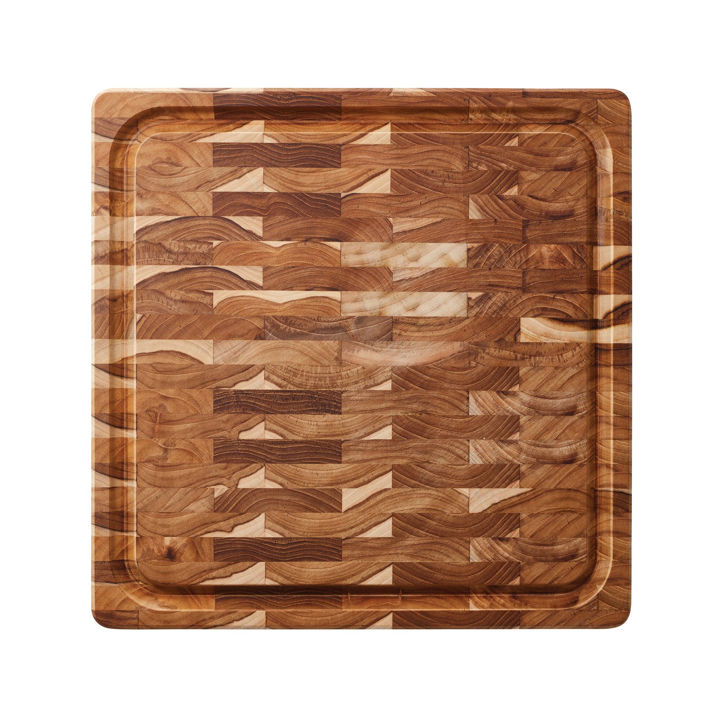 15.75 Inch x 15.75 Inch Square Teak End Grain Cutting Board