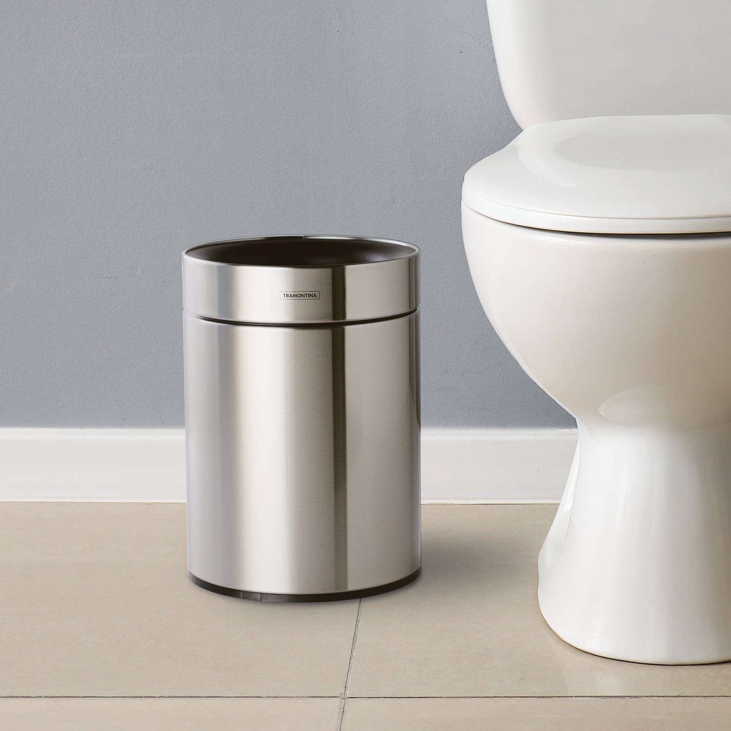 2.38 Gallon Stainless Steel Round Open Top Bin