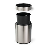 2.38 Gallon Stainless Steel Round Open Top Bin