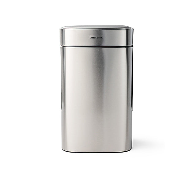 3.17 Gallon Stainless Steel Square Sensor Bin with SS Capped Lid