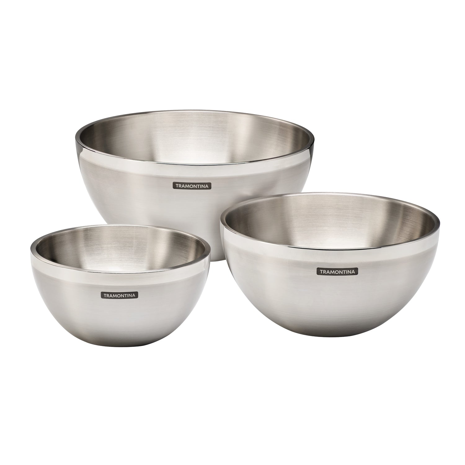 3 Piece Double Wall Stainless Steel Mixing Bowl Set