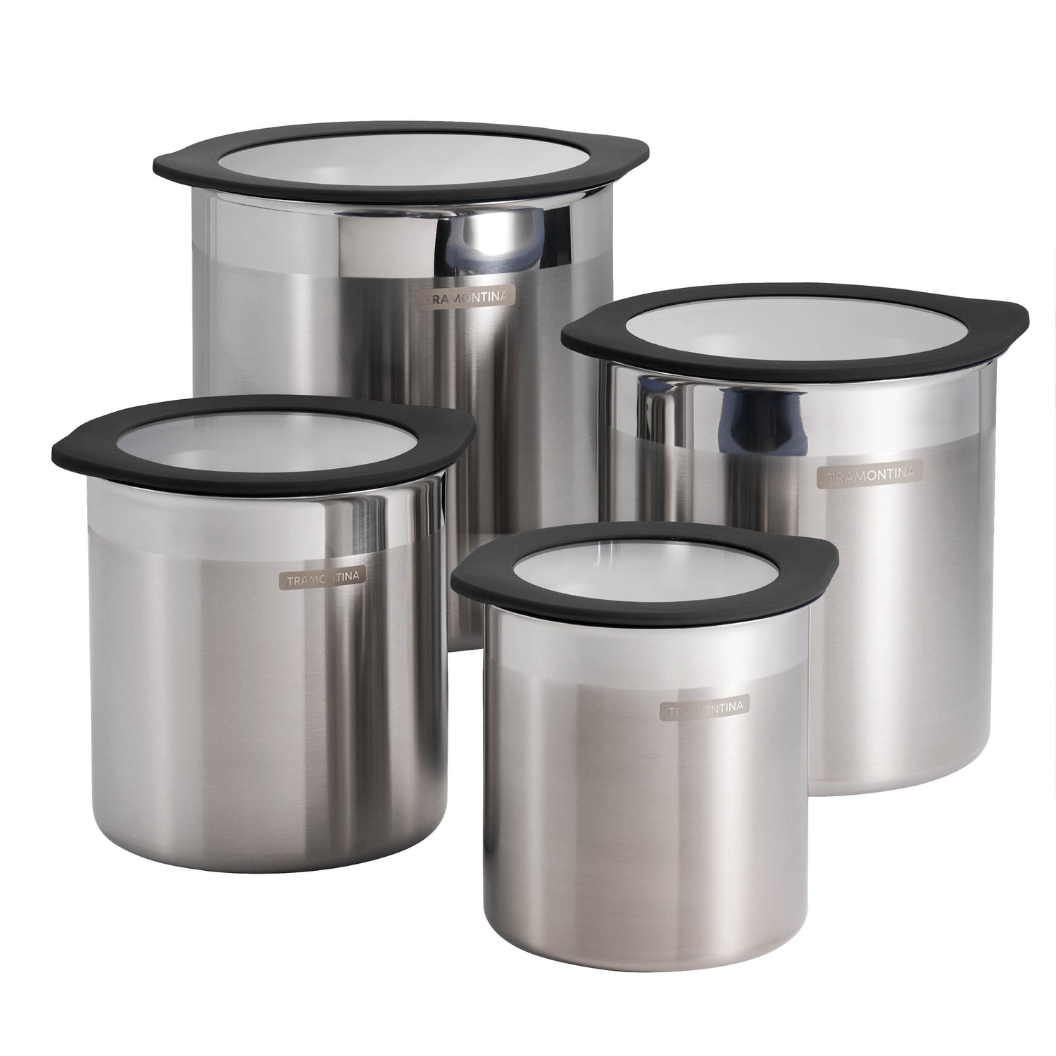 4 Piece Stainless Steel Canister Set