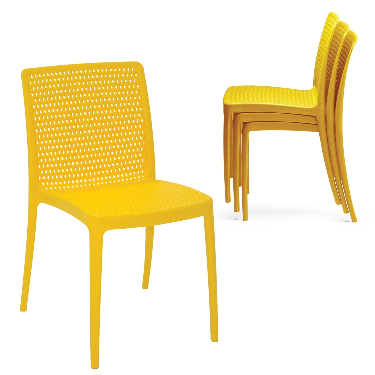 POLY CHAIR YELLOW - 21.3" x 20.1" x 32.5"